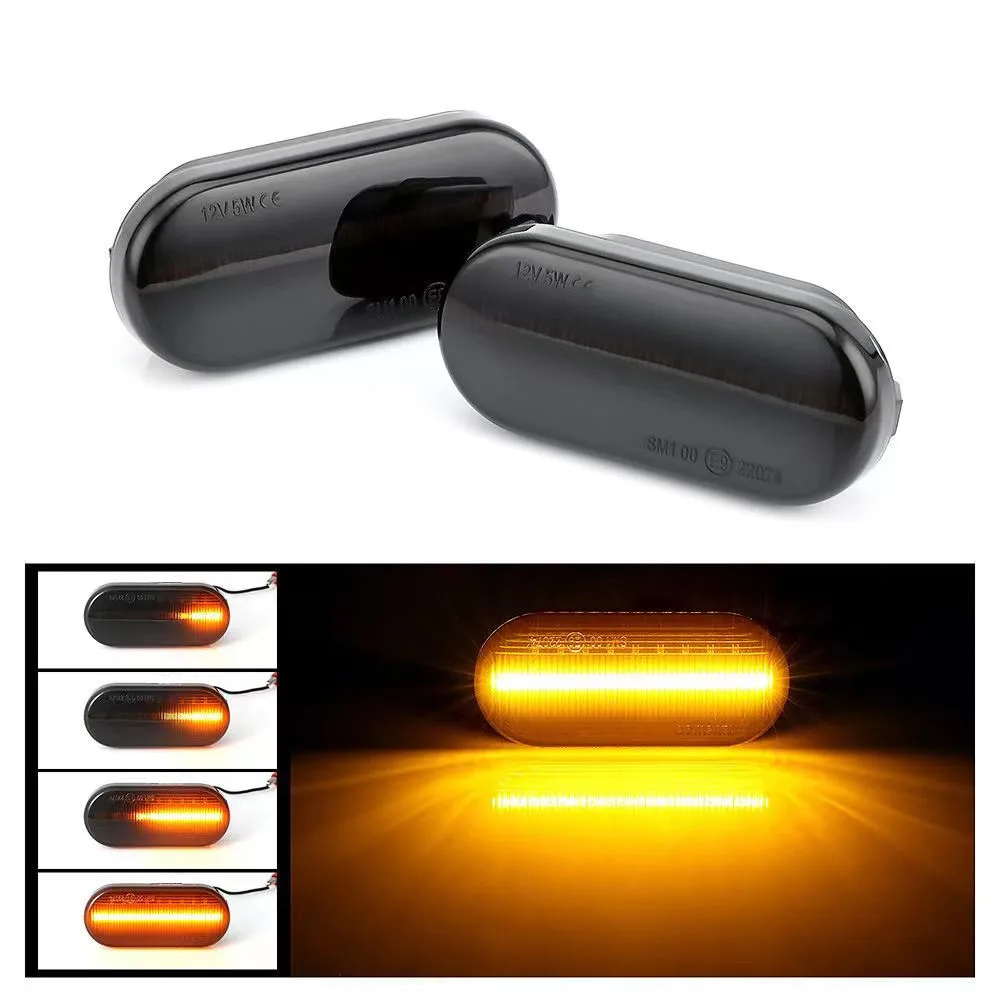 

2x Dynamic Side Marker Light Turn Signal Lights For SEAT Leon Ibiza 6L Ford Focus MK2 VW Golf 3 4 Lupo Passat Polo 6N 9N Bora