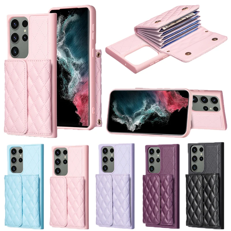 

Wallet Small Fragrant Wind Bag With Shoulder Rope Case For Samsung S23 S22 Plus S21 Ultra S21 FE A54 A53 5G A52 A34 A14 A13 A12