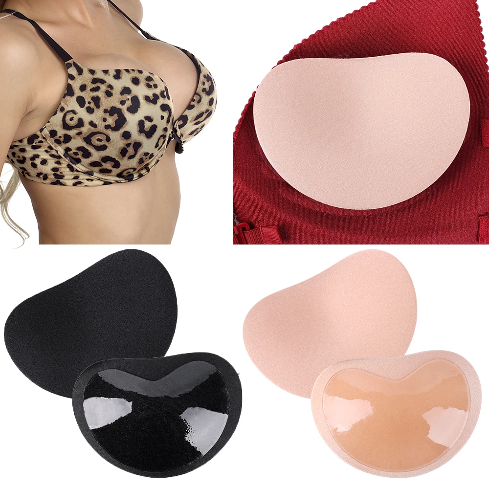 Hot! Inserts Breast Pads Silicone Self-Adhesive Bra Inserts Breast Enhancer  Shaper Push up Bra Pads bikini padding inserts