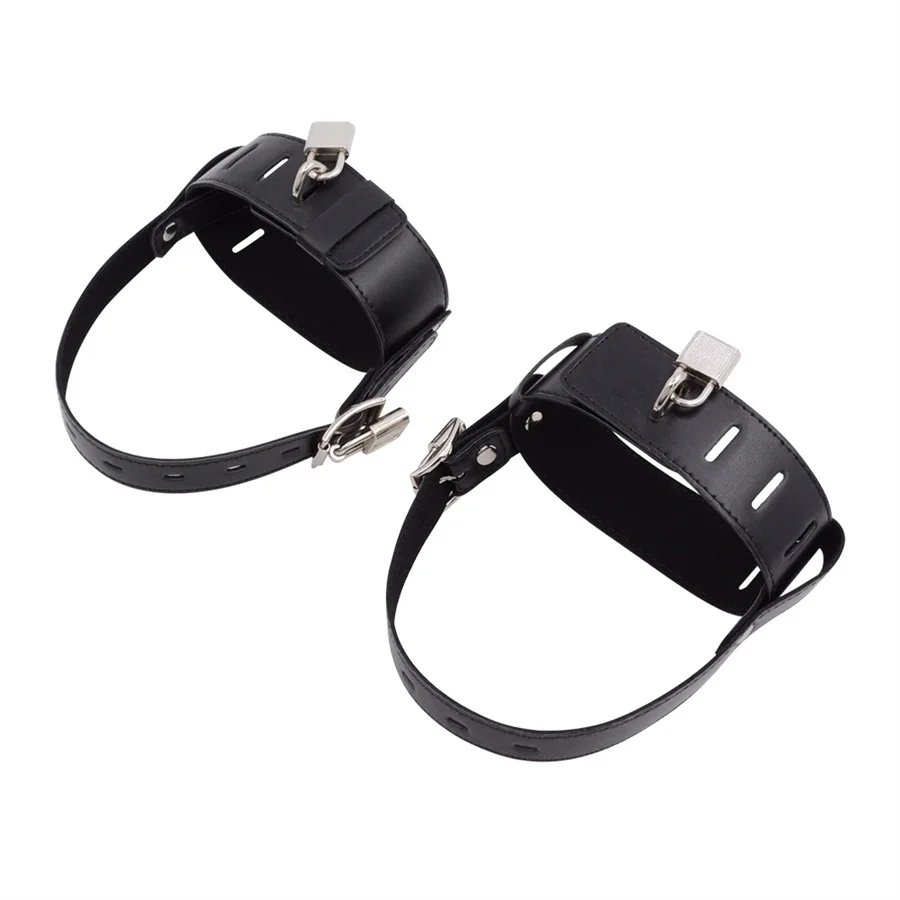 Lockable Leather Ankle Cuffs For Sex Games Restraint Accessory_voghion.com
