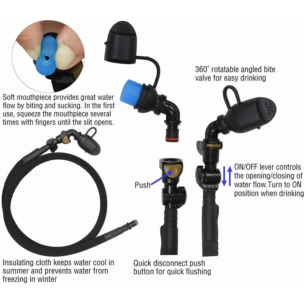 TPU Detachable Drinking Tube Water Bag Large Capacity Outdoor Drinking Bag Mountaineering Running Reservoir Bag 2L/2.5L/3L Kitchen