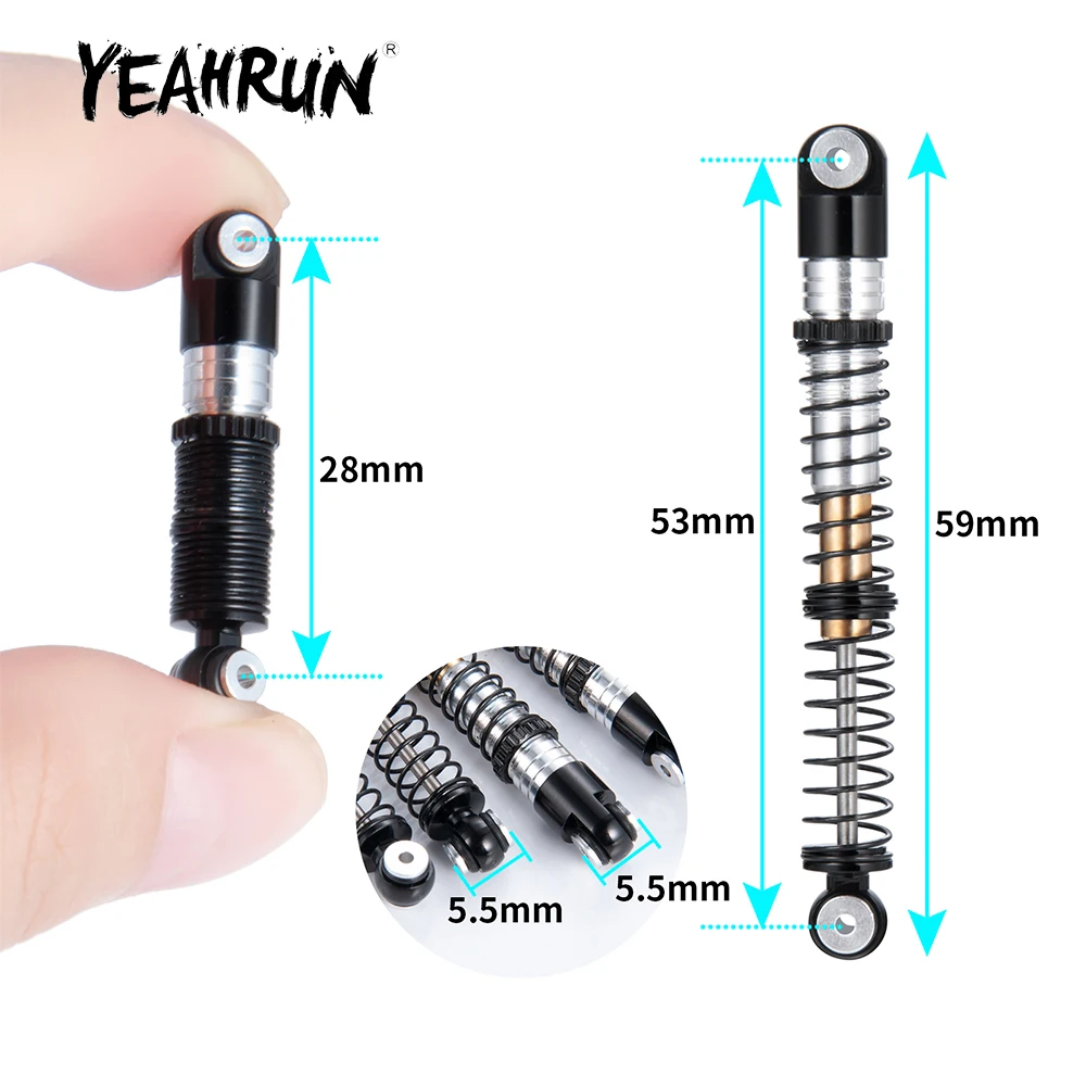 

Алюминиевый амортизатор YEAHRUN 53 мм для Axial SCX24 Deadbolt C10 Wrangler Gladiator Bronco 1/24 Запчасти для моделей радиоуправляемых автомобилей и грузовиков