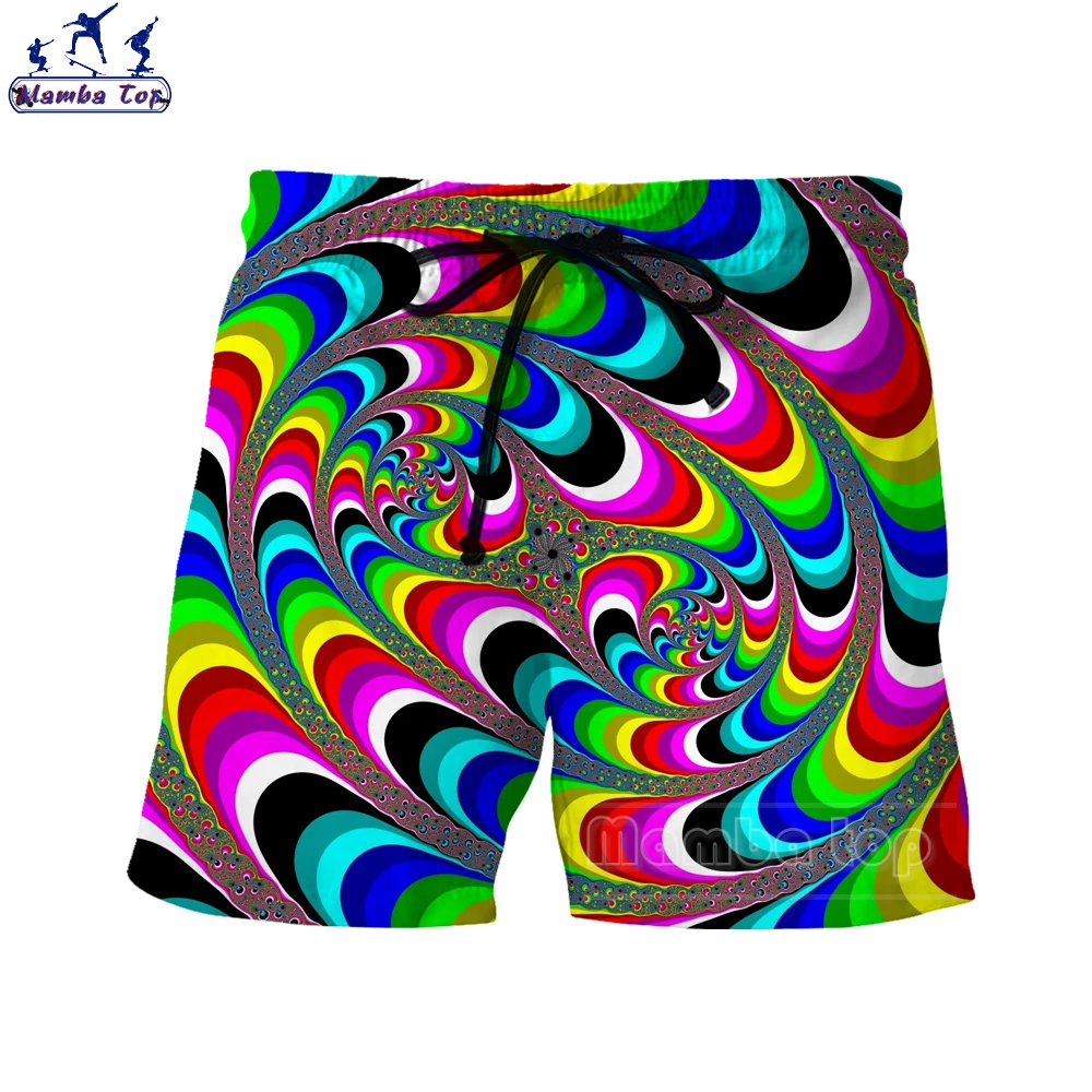 

Мужские психоделические шорты Mamba Top, тренировочные штаны с 3D принтом, цветные спортивные плавки для песчаного пляжа с эластичным поясом, модная одежда
