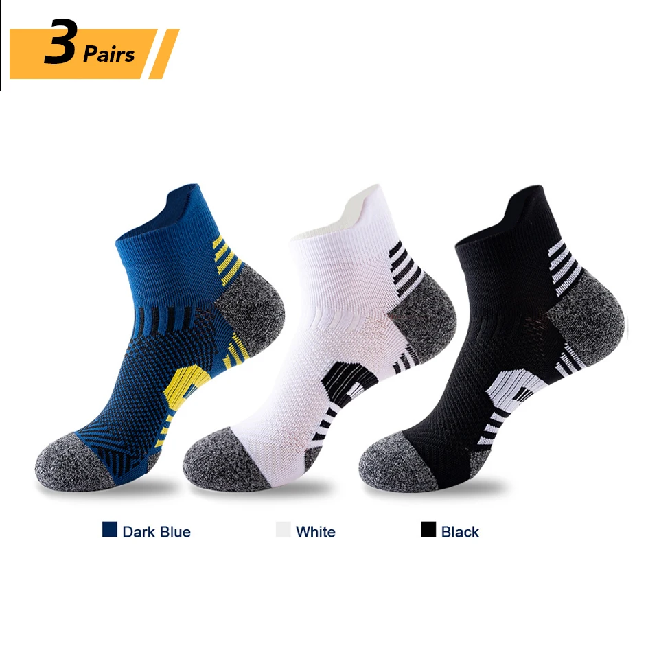 Men's Breathable Cotton Athletic Socks - 5 Pairs