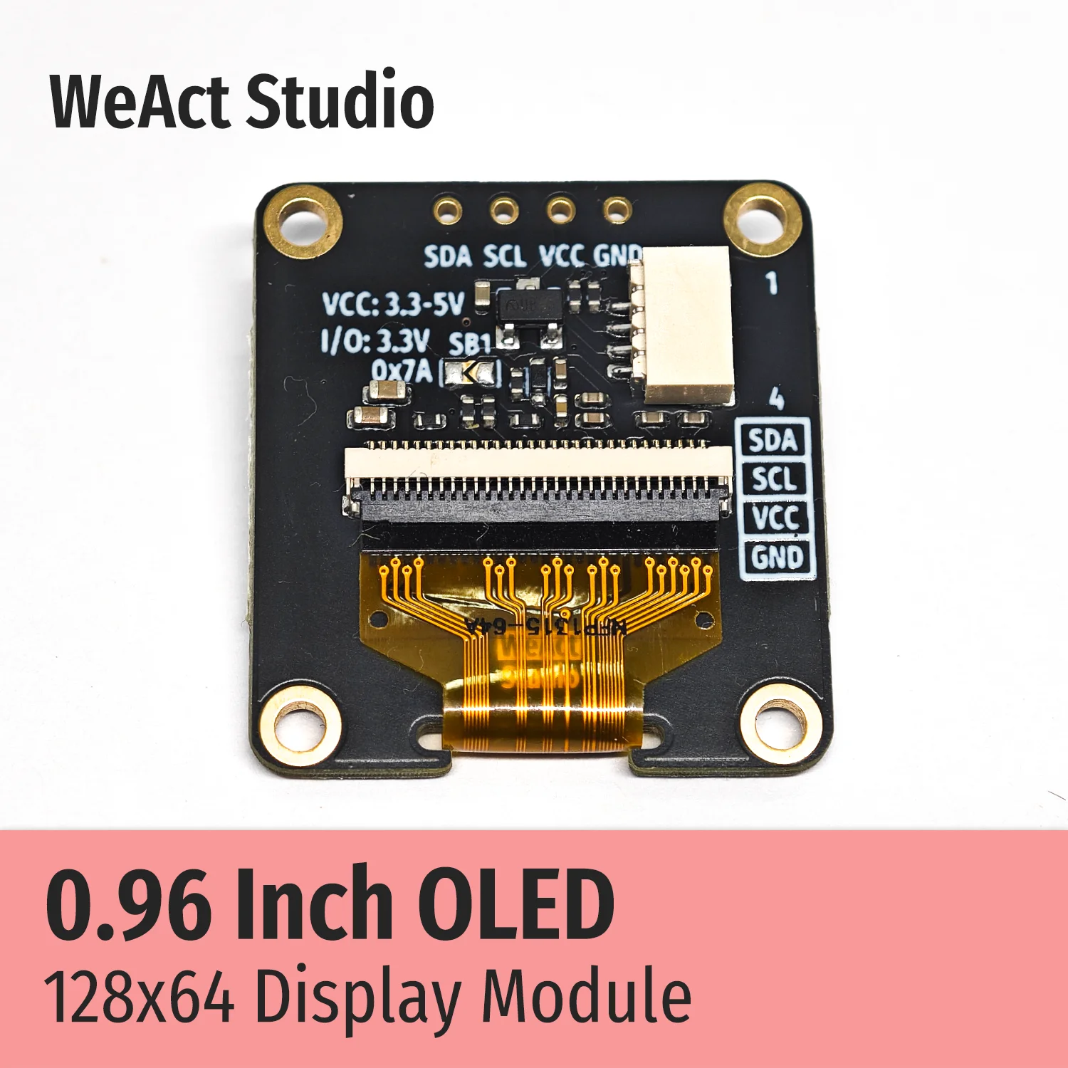 OLED IIC Display Module 0.96 Inch 128X64 I2C SSD1306 12864 LCD Screen Board WeAct Development Board