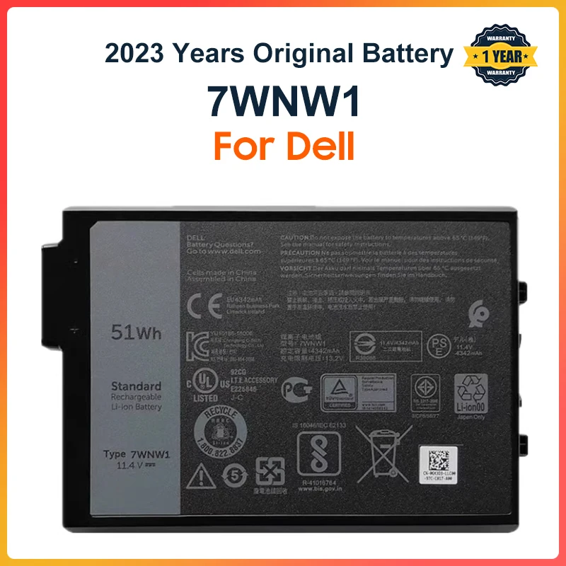 Batteria Per Laptop 7 Wnw1 Per Notebook Dell Latitude 7424 5424 5420 Rugged Extreme Series P85G P86G Dmf8C 0 Dmf8C 11.4V 51Wh