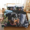 Rottweiler Duvet Cover Twin Black Rottweiler Twin Bedding Set Animal Theme for Dog Lover Polyester Double Queen King Quilt Cover 5