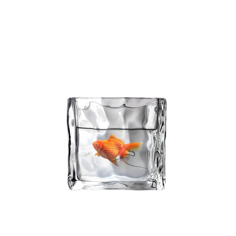 

Кубик льда, аквариум, кубик льда, плавательная Живая рыба, креативное украшение для офиса