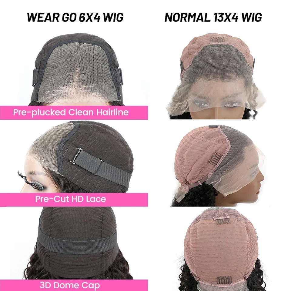 Wear Go Glueless Wig ISEE HAIR Mongolian Kinky Curly 6x4 HD Lace Wigs Ready To Wear 13X4 Lace Front Wig Pre Bleached Knots images - 6