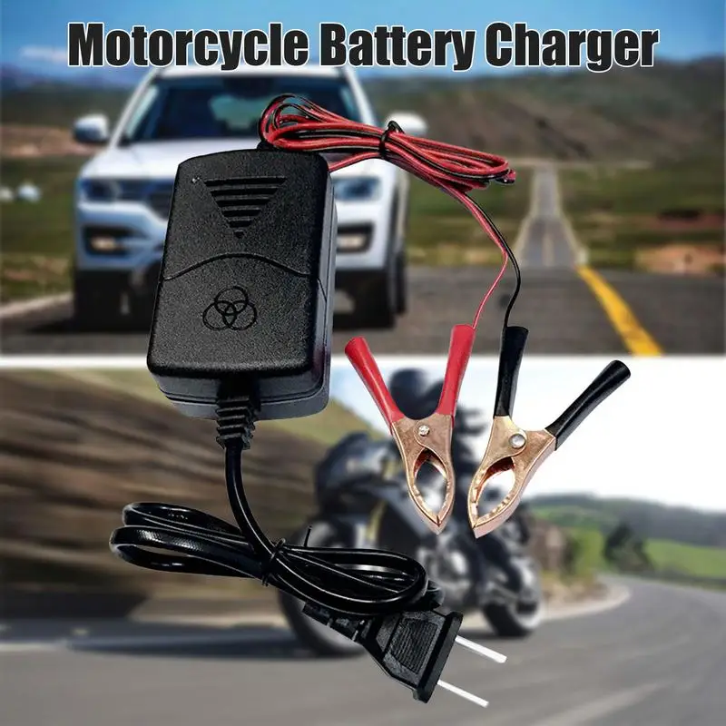 Portable Car Battery Charger 12V Motorcycle Battery Charger Portable Auto Trickle Maintainer Truck EV Motorcycle Car Lead Acid Battery Accessories