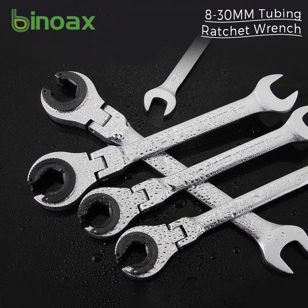 Binoax 830MM Tubing Ratchet Wrench with Open Flexible Head 72 Teeth