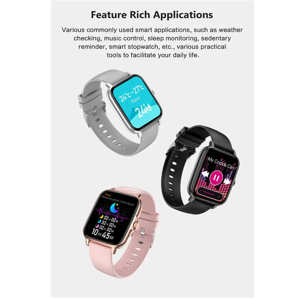 For Gt50 Intelligent Watch Bluetooth-compatible Call Waterproof Heart Rate Blood Pressure Blood Oxygen Monitoring Smartwatch