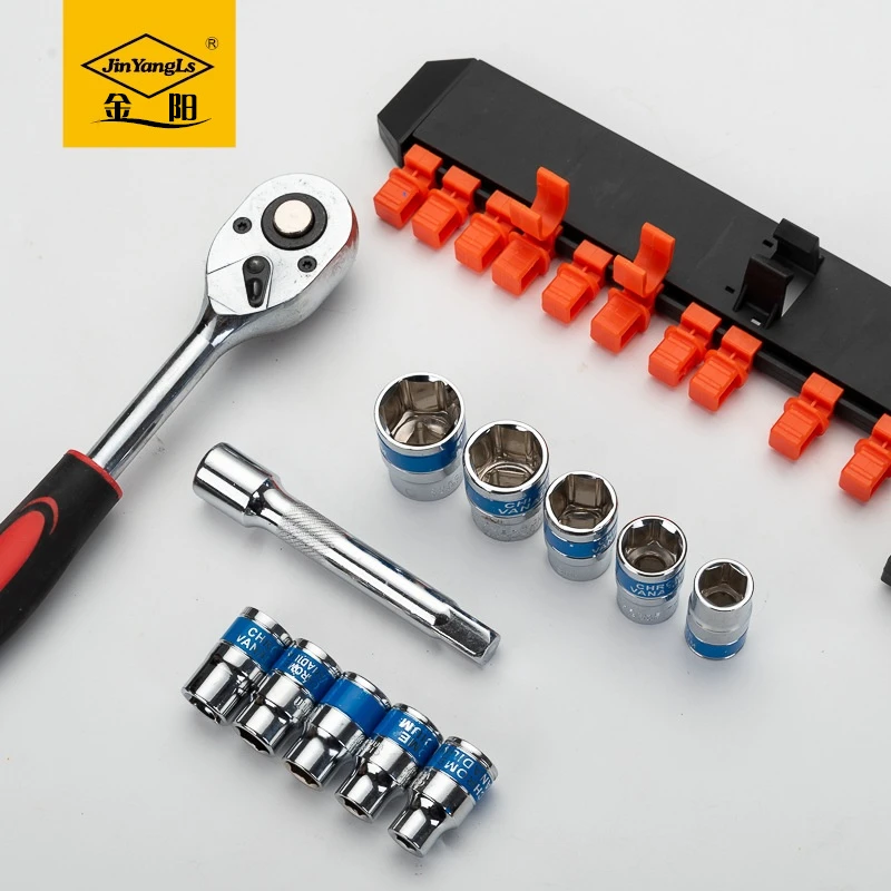 

12 Piece Socket Auto Repair Tool Set, Quick Ratchet Wrench Kit, Hex Auto Repair Hardware Combination Tool