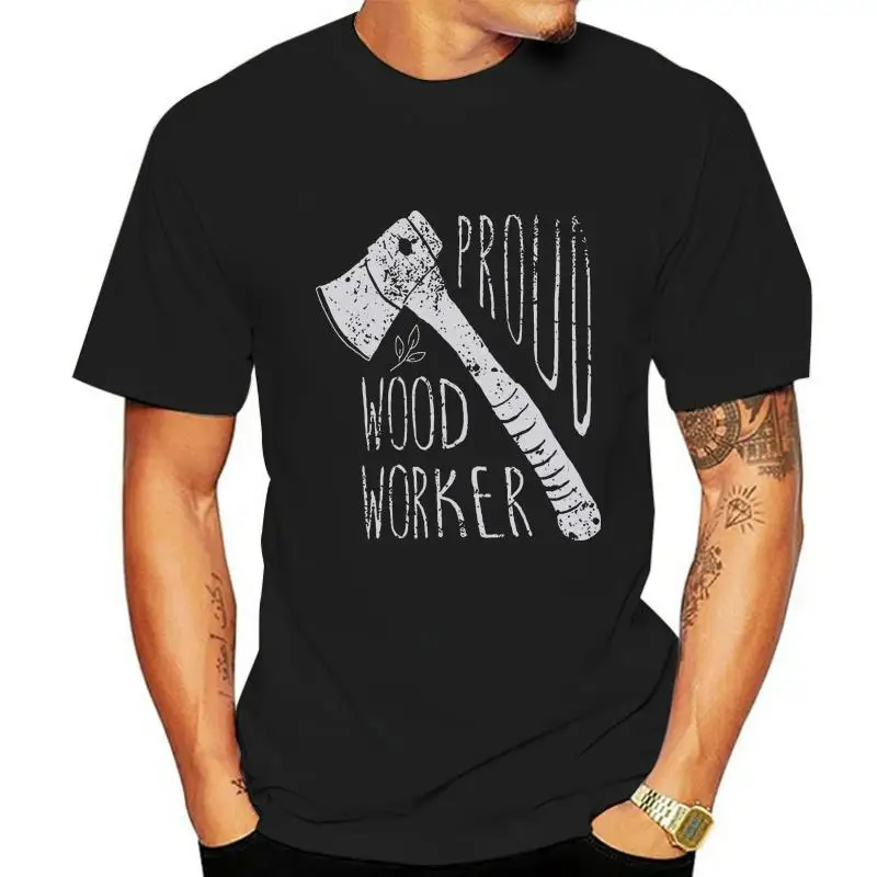 Proud Wood Worker Machete Axe Legname Carpenter T-Shirt Nera Da Uomo