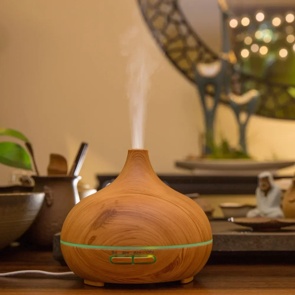 Wood Grain Essential Oil Diffuser With Large Fog Output - Home Office Hotel Commercial Silent Small Aromatherapy Machine_voghion.com