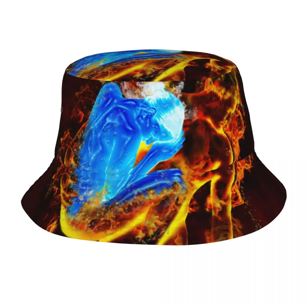 

Water And Fire Phoenix Unisex Casual Sun Hat Bucket Bob Hip Hop Cap Fisherman Panama