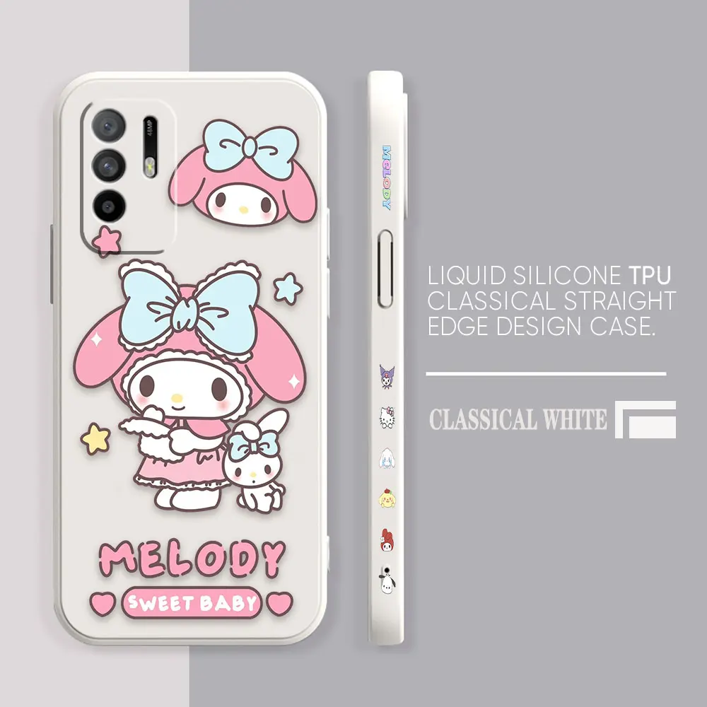 thumbnail image 1 of Case For OPPO A52 A54 A55 A57 A59 A93 A83 A92S A93S 4G 5G A16 Colour Simple Liquid Silicone Case Cartoon My Melody, 1 of 5