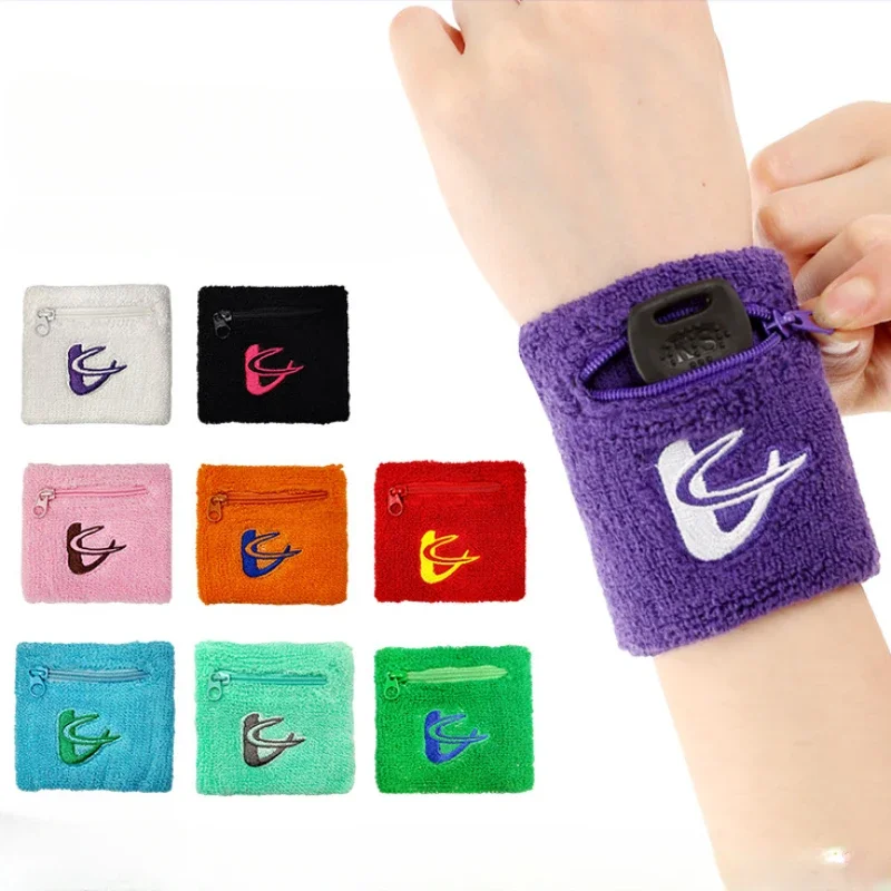 

Хлопковый поглощающий пот карман на молнии для хранения полотенец, дышащий браслет для упражнений и фитнеса