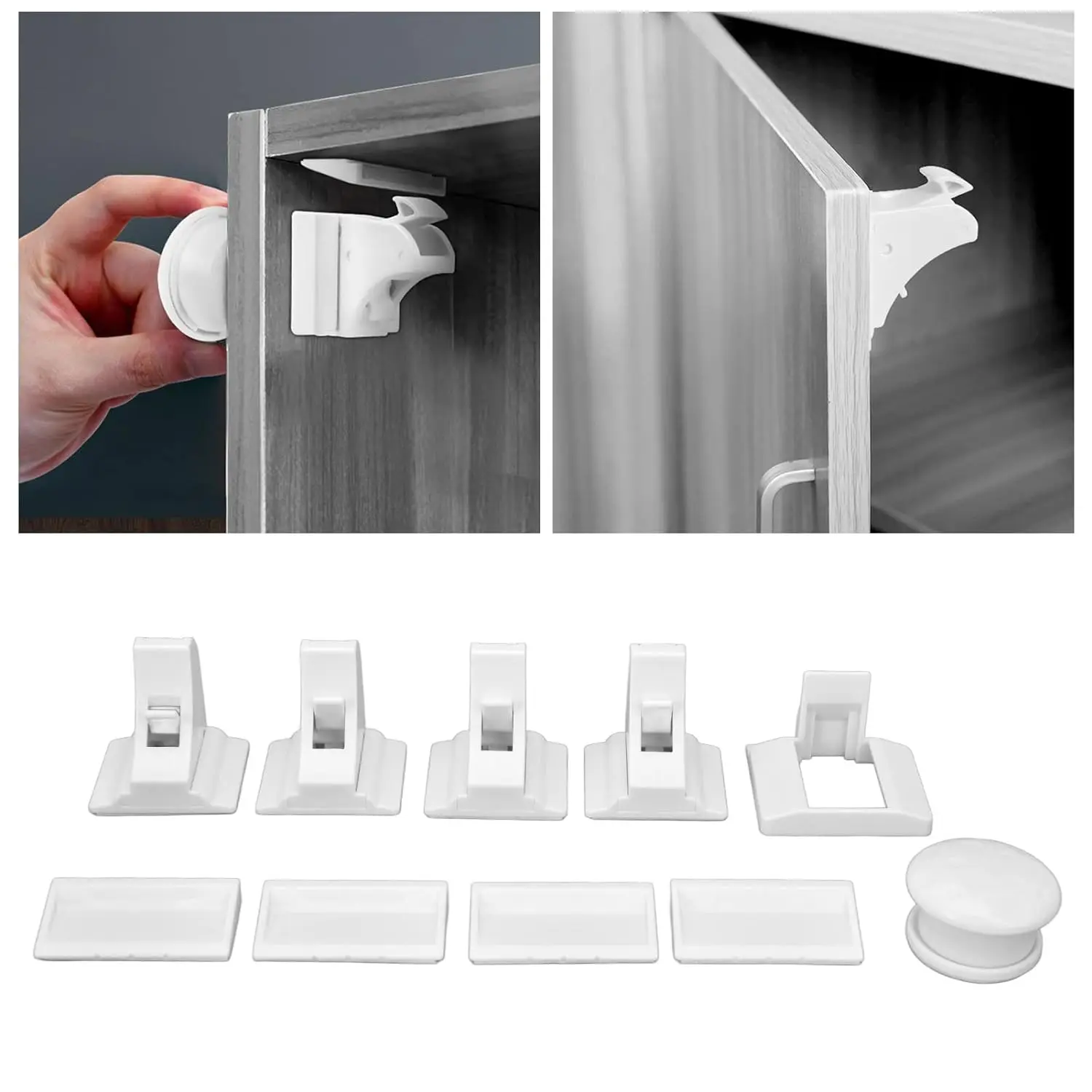 Magnetic Drawer Lock Magnetic Locking Baby Safety Cabinet Door Locks Baby Proofing Drawer Lock Key Kits cabinet lock child lock safety lock