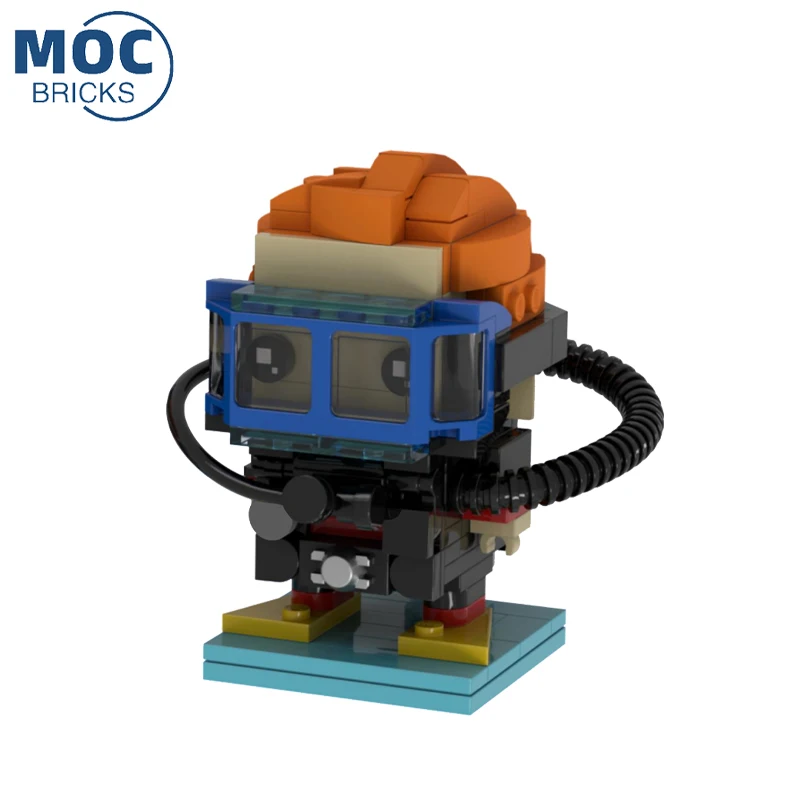 

New Creative MOC Brickheadz 100m Diver Character Model Set DIY Assembled Building Block Toy Children's Gift