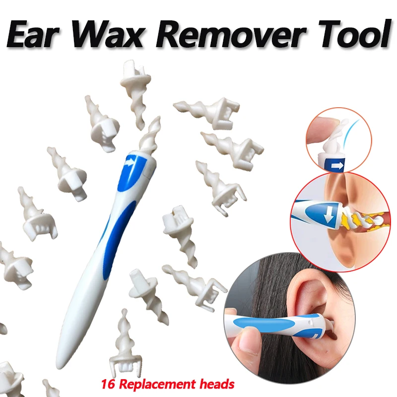Soft Silicone Ear Wax Remover Tool with 16 Replacement Tips