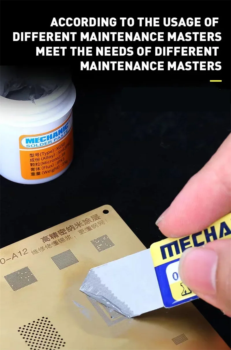 MECHANIC Ultra Thin 0.2mm Tin Spatula Solder Paste BGA Repair Scraper Wear-Resistant Glue Tin Remover Flat Oblique Mouth Blade