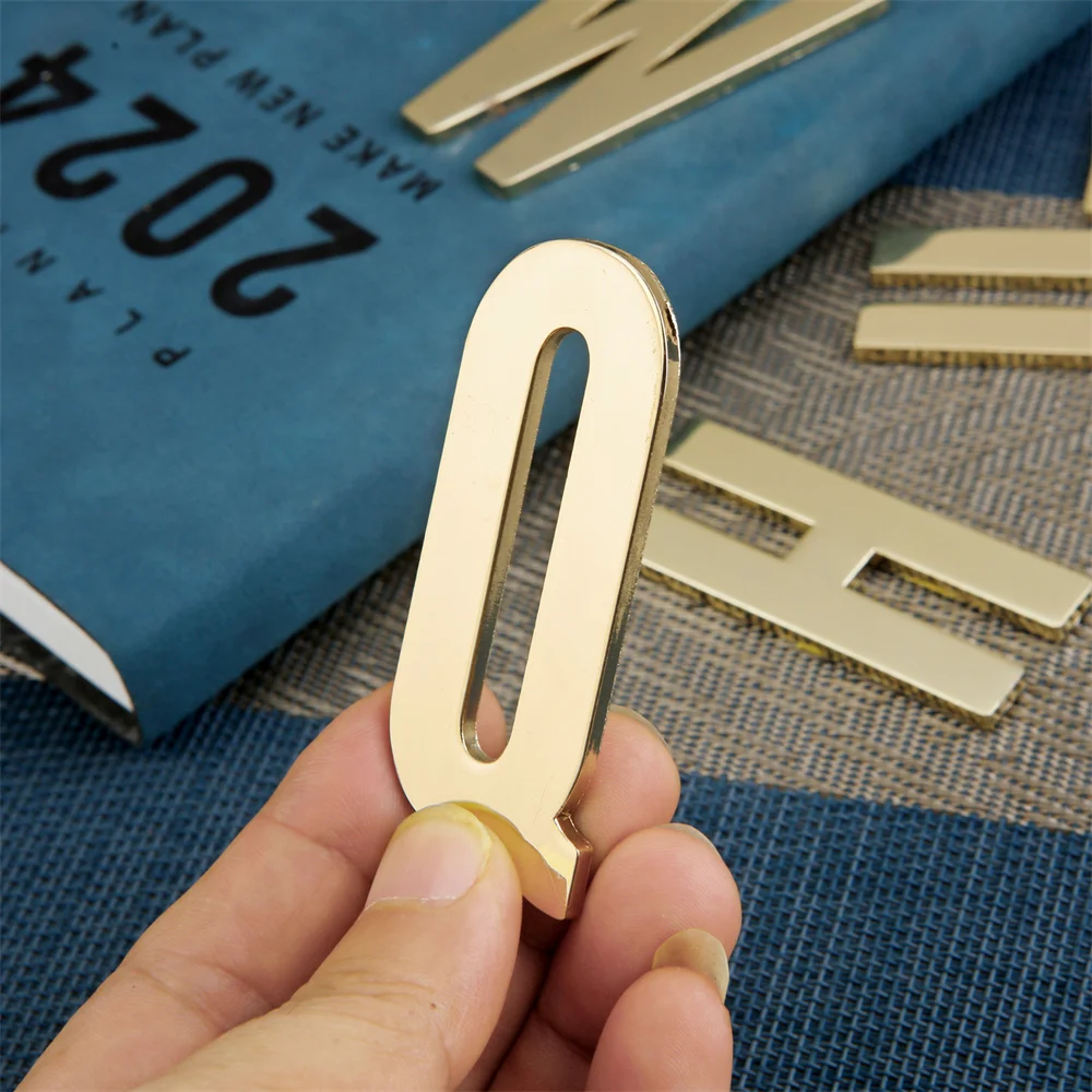 1Pcs Metal Self Adhesive House Number English Alphabet Letters for Apartment Room Door Plate Table Mailbox Number Stickers 7*3cm house number signs house numbers number plate