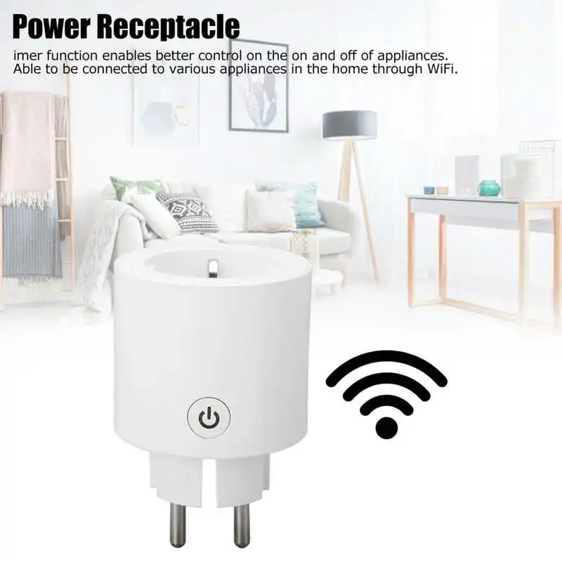 

Home Smart Power Socket 16A WiFi Outlet Plug Receptacle With Timing Function for Control Smart Home Socket EU Plug 250V