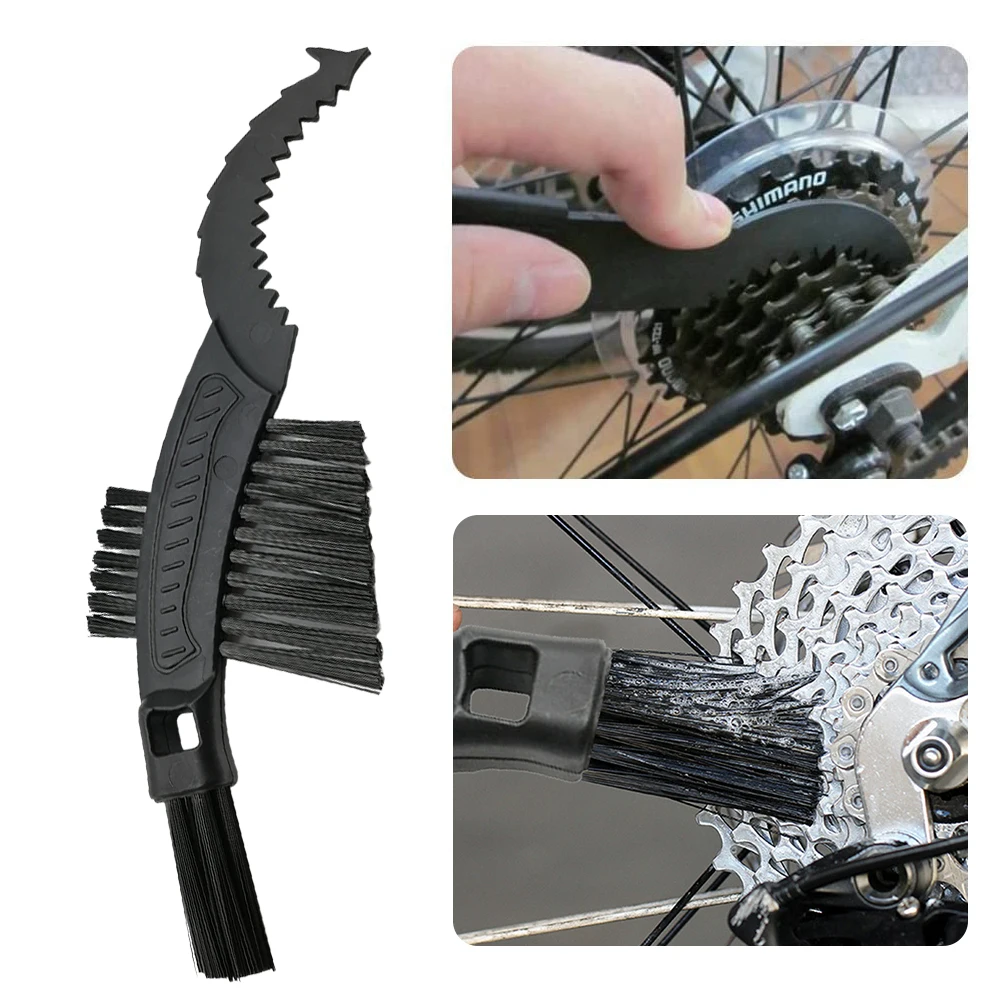 Bike Cleaning Brush with Three Heads for Cleaning Chains Cassettes