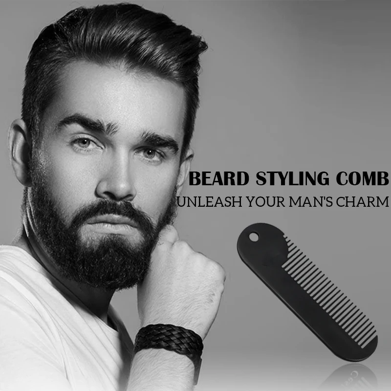 

CestoMen 1 Pcs Men Beard Pocket Comb Small Metal Hairdresser Comb Moustache Massage Anti-static Hair Combs Hair Accessories