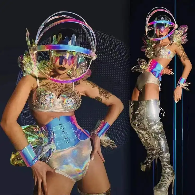 

Nightclub Bar Female Singer Dance Costumes Party Bikini Set Women Stage Outfit Rave Clothes Jazz Dancer Performance Wear