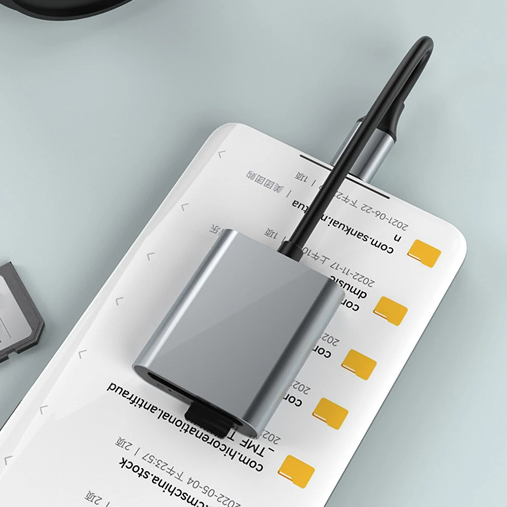 스마트폰용 TF SD 카드 어댑터, 2-in-1 메모리 카드 리더, SD3.0 SD4.0 + TF 메모리 카드 리더, 2 카드 동시 읽기, USB C 카드 리더 어댑터