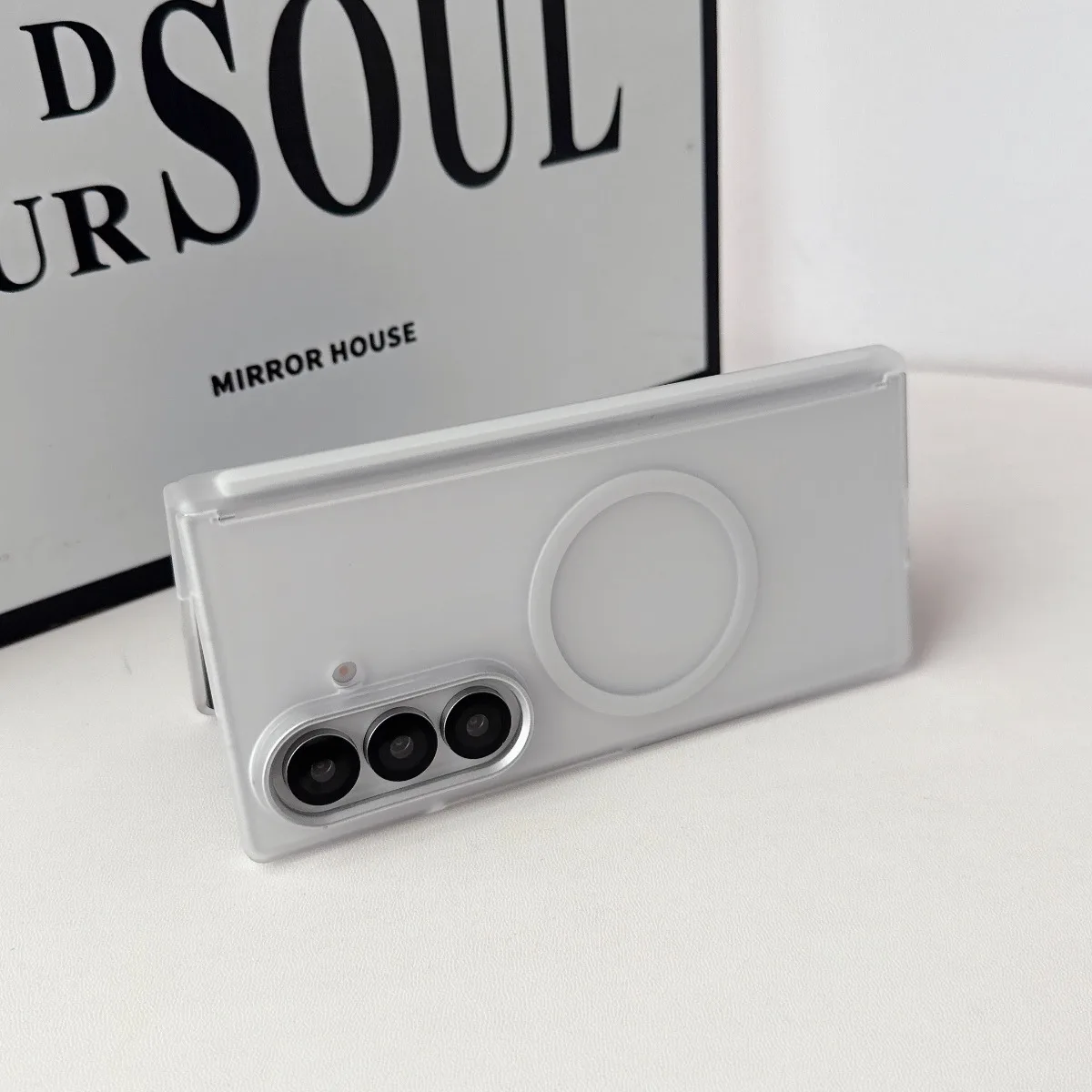 Matte Finish Phone Case with Hinge Protection and Magnetic Cover Compatibility
