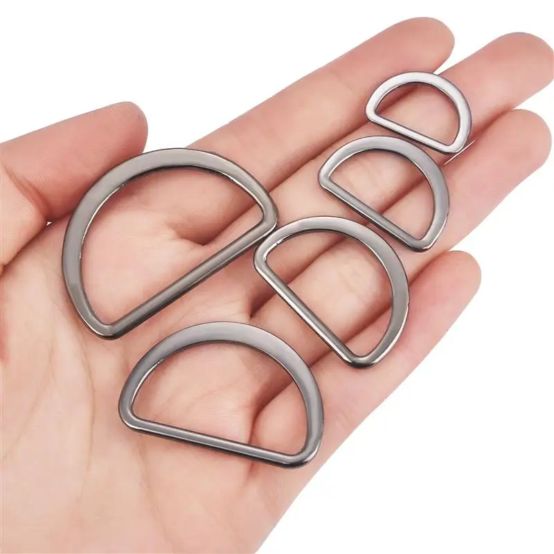 10pcs Metal D Ring Buckle D-Shaped Connection Alloy For Shoes Bags Backpack Buckles DIY Accessory 15/20/25/30/40mm