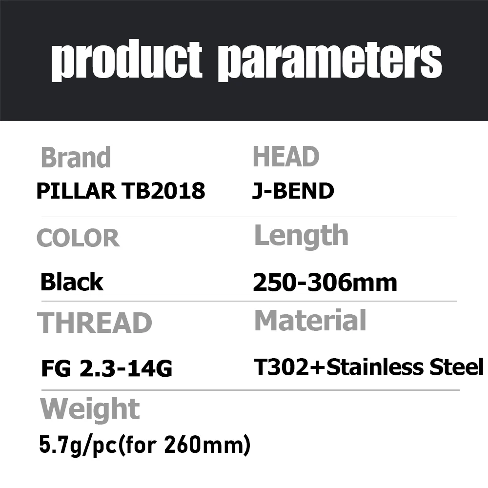 12Pcs/Lot Pillar PSR TB Triple Butted Bicycle Spoke J-Bend Stainless Steel 14G 2.0mm MTB Road Bike GRAVE XC/ AM/ DH Radios