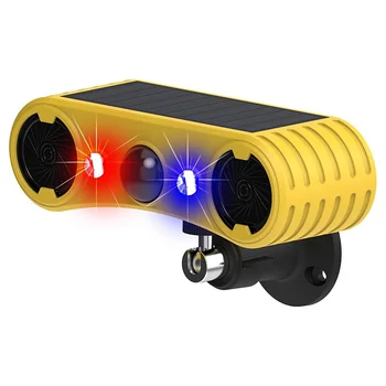 ABGISolar Motion Sensor Alarm, Outdoor Warning Light,13 Sounds Security Alert System Animal Repeller for Farm Yard Barn