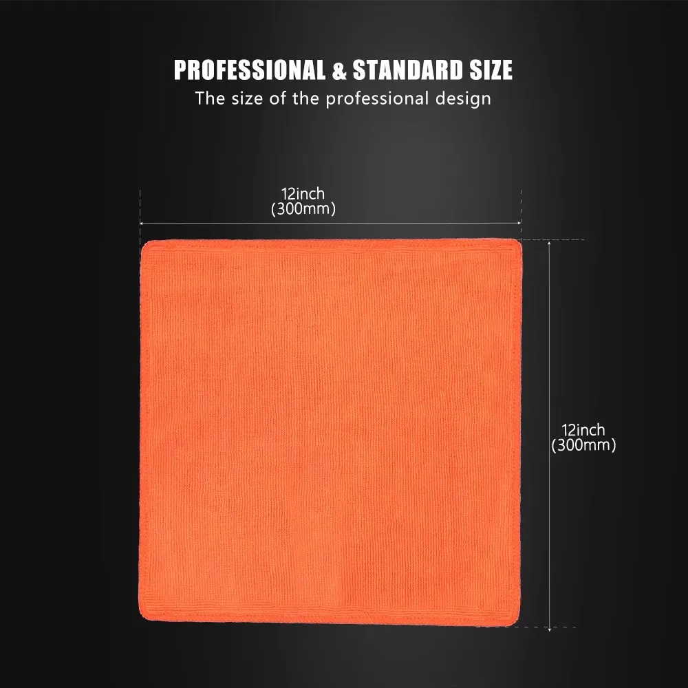 SPTA 2팩 오렌지 마이크로화이버 청소 천 보풀 없는 건조 세척 타월 초흡수성 30 x 30 CM