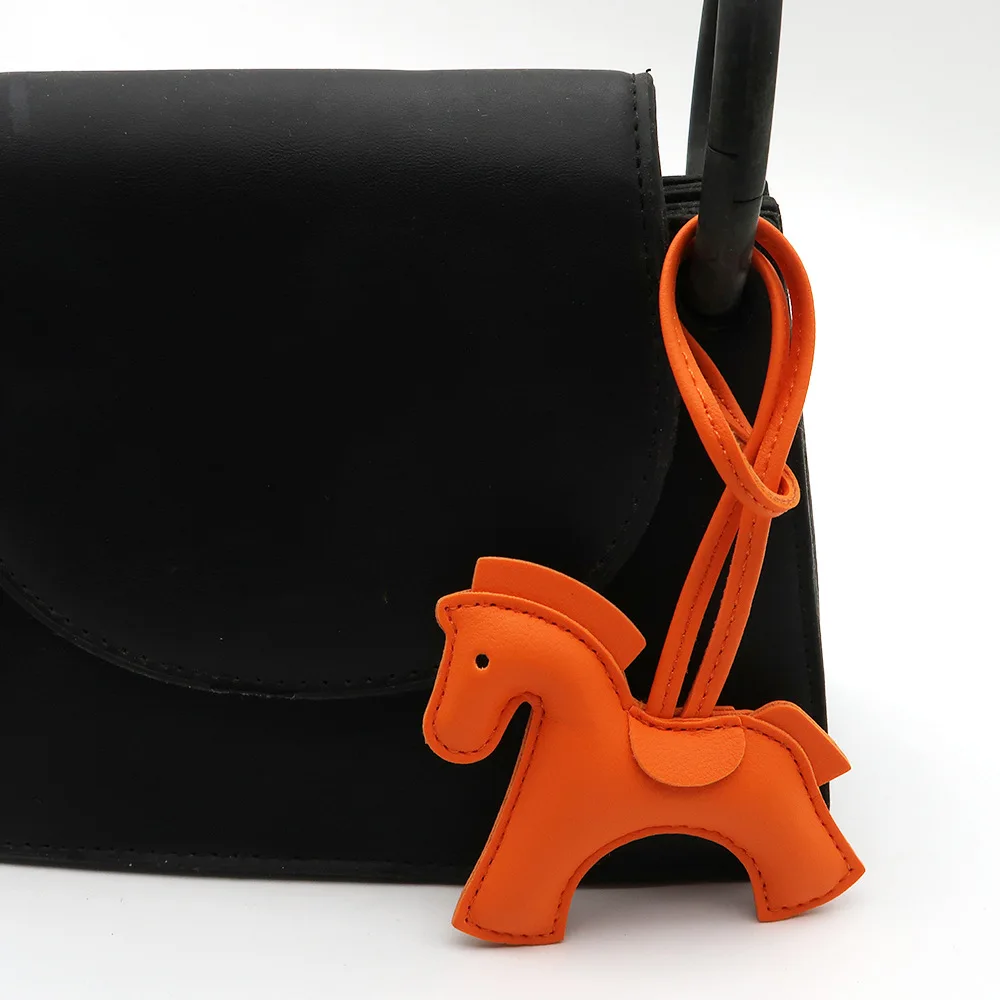 Premium Multicolored Pony Leather Keychain and Bag Charm Gift