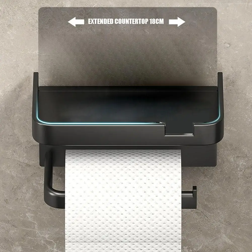 Toilet Paper Holder with Storage Tray