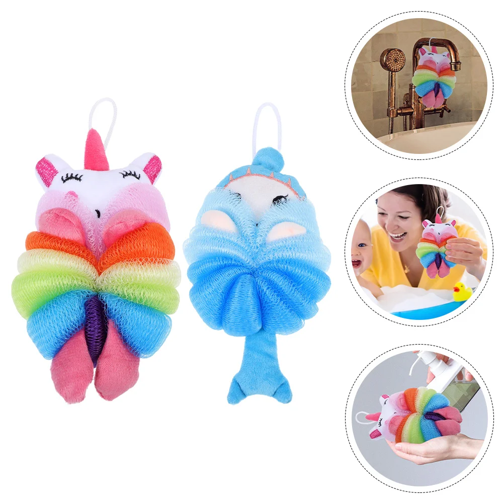 

2pcs Bathing Balls Cartoon Bathing Body Scrubber Kids Shower Baths Ball