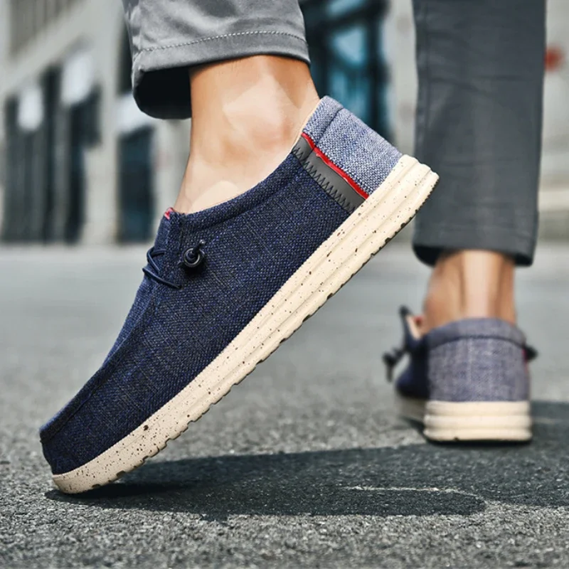 Men's Casual Canvas Shoes Breathable Slip-on Flat Loafers Large Size Casual Men's Vulcanized Shoes Designer Shoes Men - Image 6