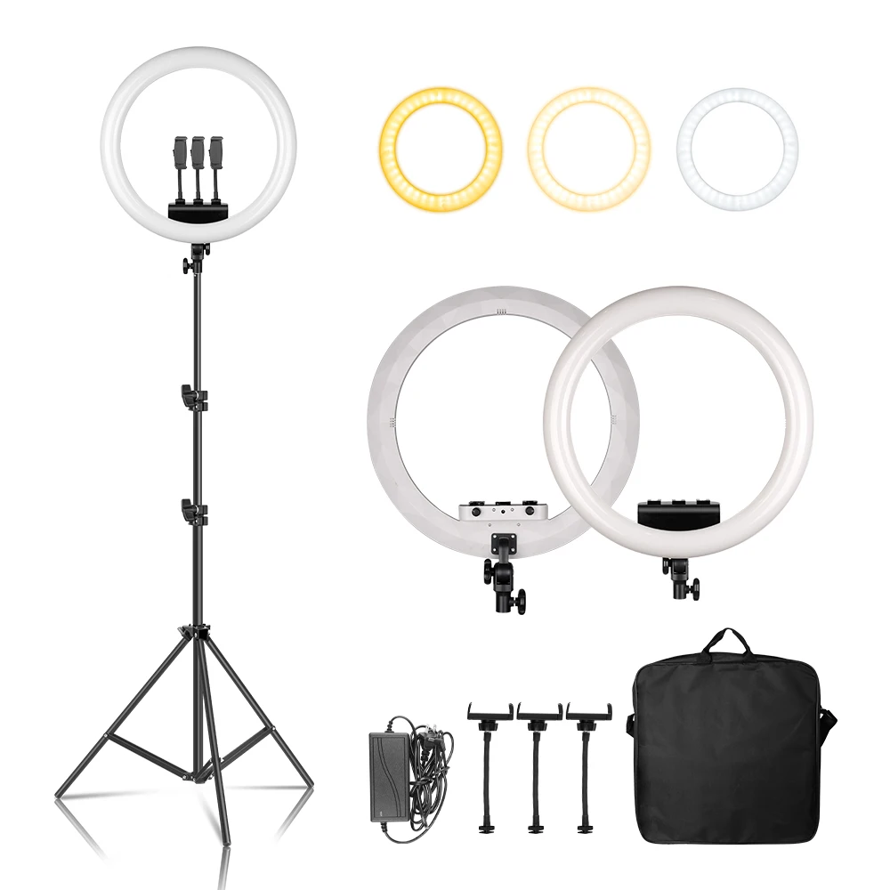 18 Inch Ring Light 480pcs led beads Dimmable 6500K LED Lamp With Tripod Studio Photo Lamp For Photography Makeup YouTube Live