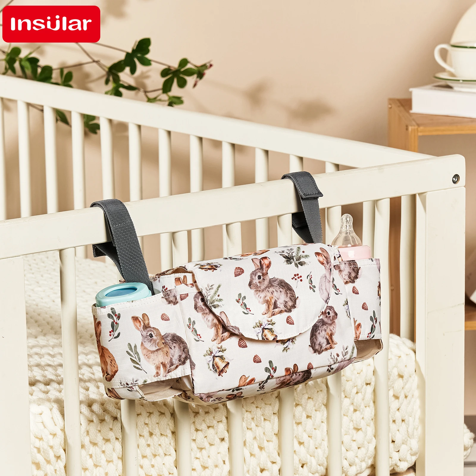 Diaper Bag Stroller Organizer Bags Stroller Bag Mommy Bag Diaper Baby Nappy Stroller Accessories Large Capacity Outdoor Travel Nappy Water Cup Holder