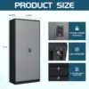 Metal Storage Cabinet with Locking Doors, Black Garage Lockable Steel Cabinets with 4 Doors and 5 Shelves for Home, Garag 3