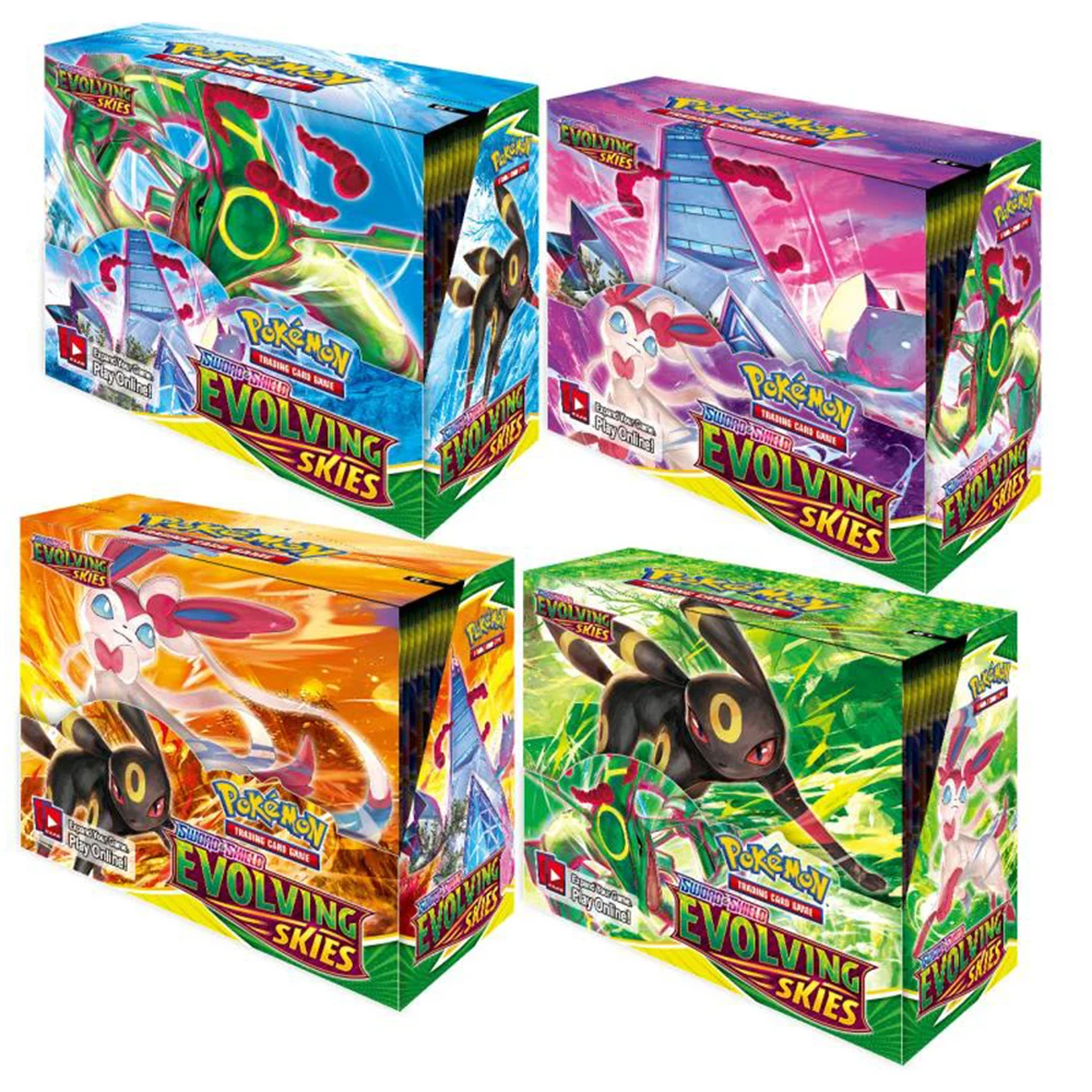 Pokemon Sword and Shield Evolving Skies Booster Display Box (36 Packs of 10  Cards) 