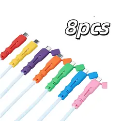 Versatile Charging Cable Protectors - Prevent Breakage and Organize Cables (8pcs random)