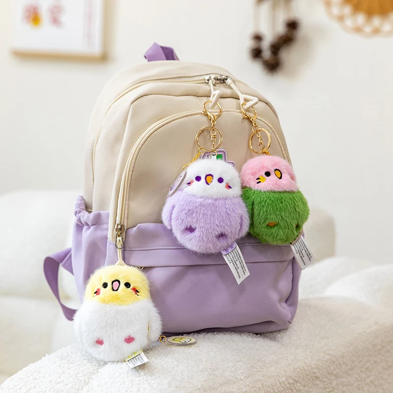 Wholesale Lifelike Bird Backpack Decor 10cm Cute Mini Pet Bird Plush Pendant Pressing Will Make A Sound, Friend Gift Xmas Gift