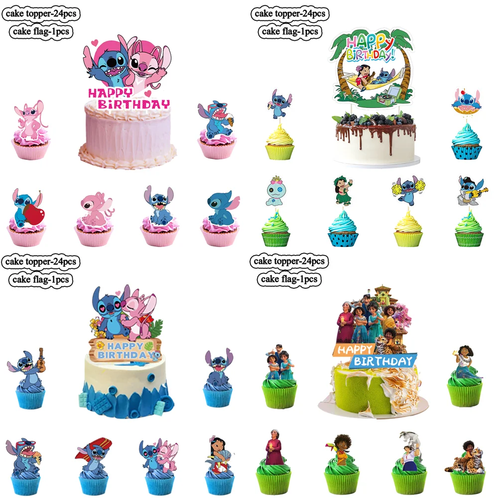 DisneyLiloStitchCakeDecorationHandCupcakeToppersBirthday