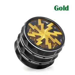 Premium Aluminum Herb Grinder - Durable 4-Part Spice Mill and Smoking Accessory (Gold)