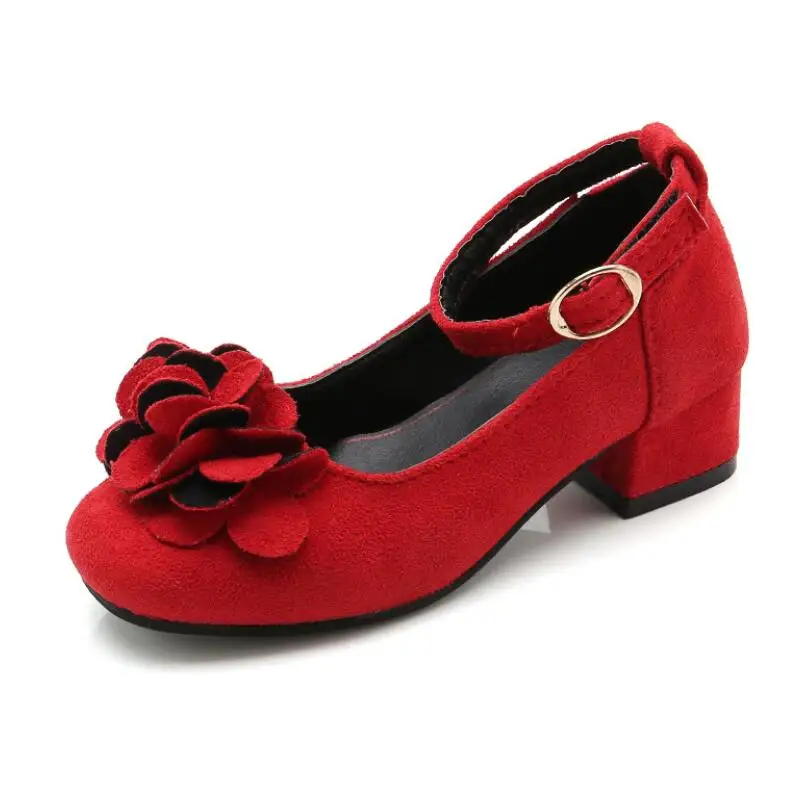 Kids Leather Shoes Girls Wedding Dress Shoes Children Princess Flower Leather Sandals For Girls Casual Dance Flat Sandals